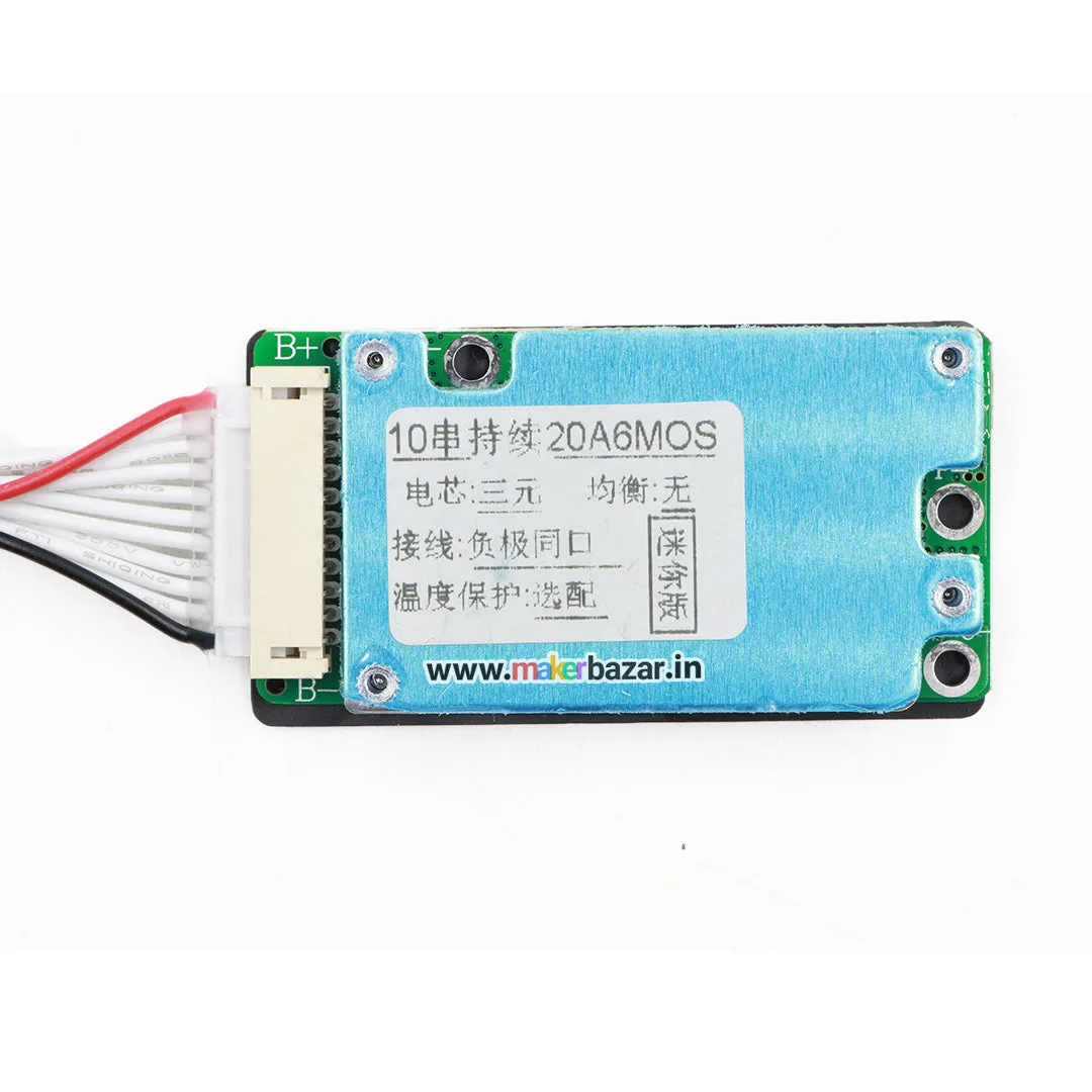 10S 20A 36V 42V Lithium Battery BMS with Balance and PTC PCM Protection Board