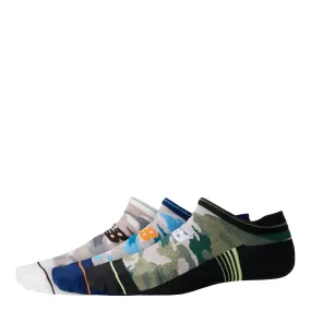 3 Pack Impact Run No Show Camo Socks