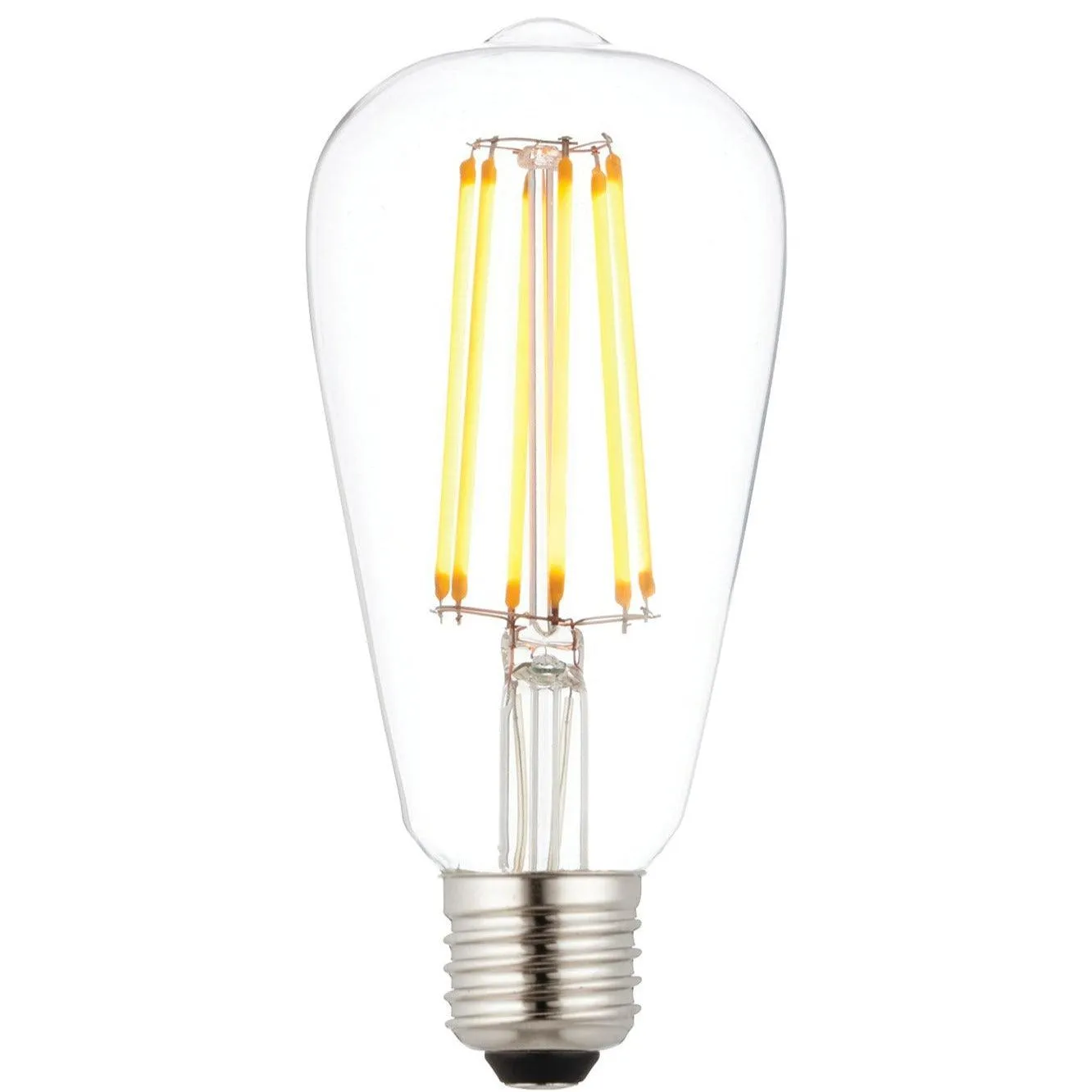 3 X E27 LED 6w Filament Clear Pear Shaped Dimmable Light Bulb