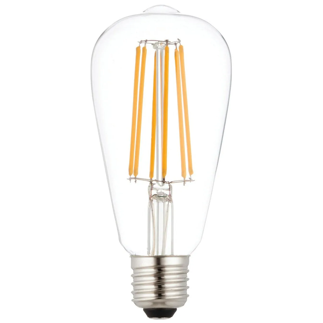 5 X E27 LED 6w Filament Clear Pear Shaped Dimmable Light Bulb