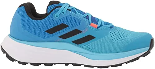 adidas Men's Terrex Two Flow Trail Running Shoe, Blue Rush/Core Black/Turbo, 11