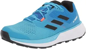 adidas Men's Terrex Two Flow Trail Running Shoe, Blue Rush/Core Black/Turbo, 11