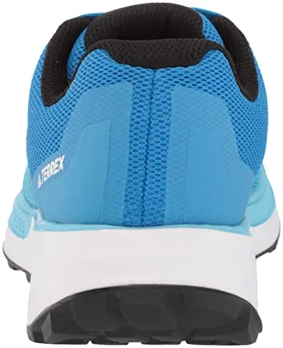 adidas Men's Terrex Two Flow Trail Running Shoe, Blue Rush/Core Black/Turbo, 11