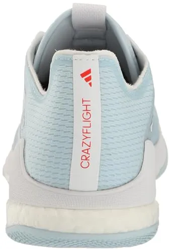 adidas Women's Crazyflight Sneaker, White/Silver Metallic/Grey, 11