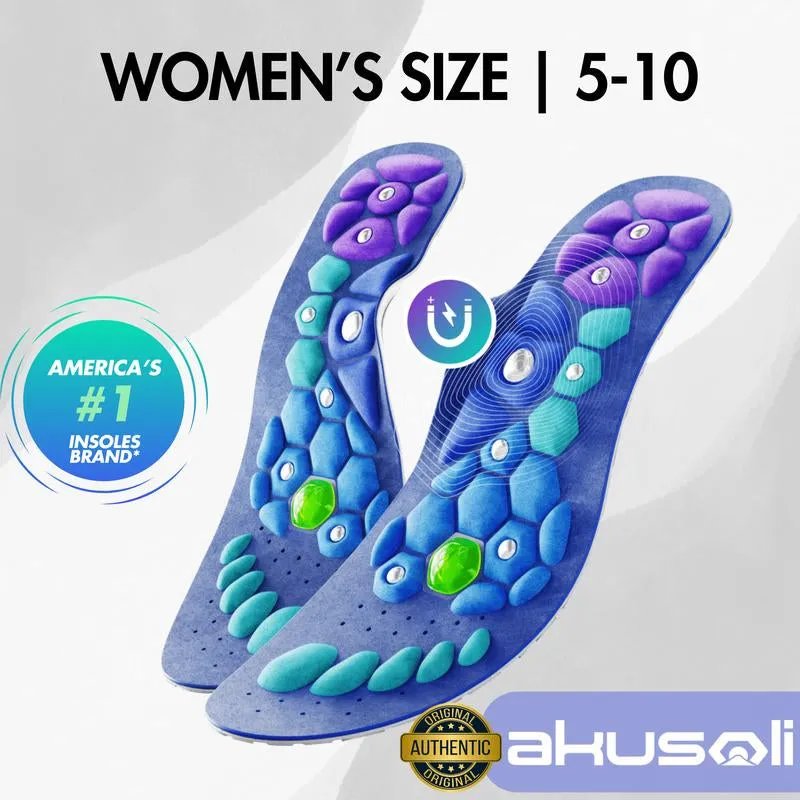 Akusoli | Shock Absorbing Insoles for All Day | Comfort Arch Support | Premium Materials | Fits for All Shoes