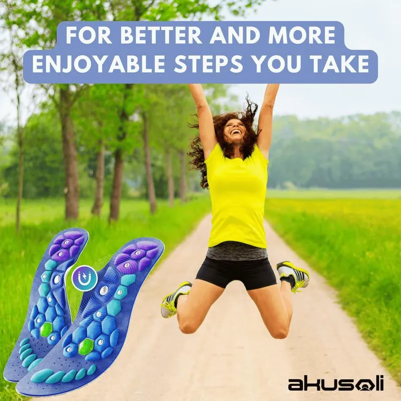 Akusoli | Shock Absorbing Insoles for All Day | Comfort Arch Support | Premium Materials | Fits for All Shoes