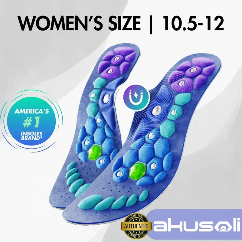 Akusoli | Shock Absorbing Insoles for All Day | Comfort Arch Support | Premium Materials | Fits for All Shoes