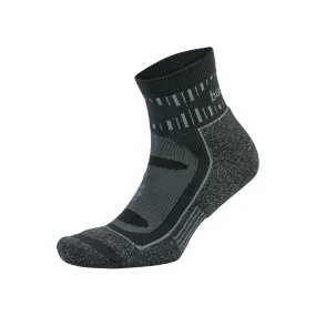 All Gender Blister Resist Quarter Running Socks - Grey/Black