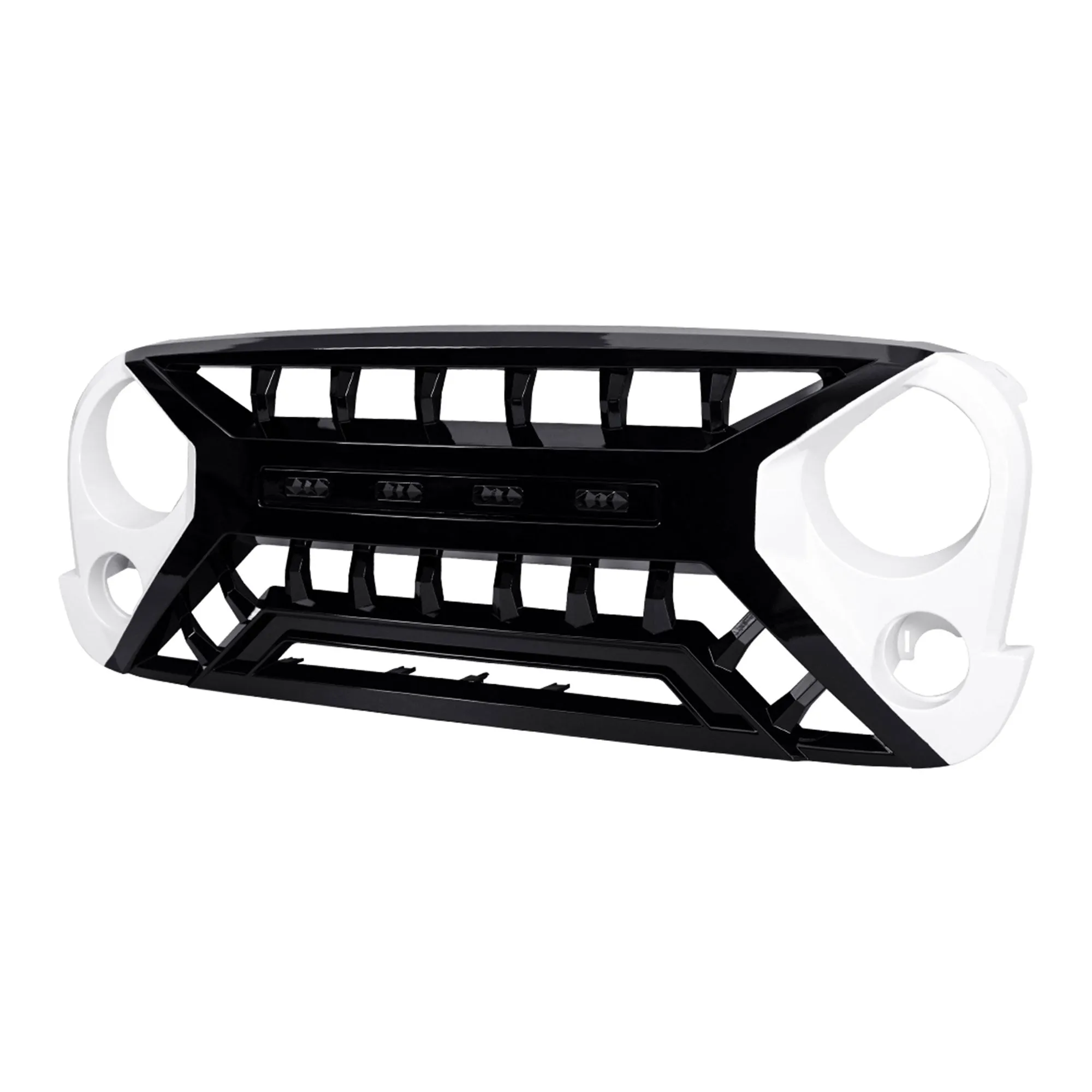 AMERICAN MODIFIED Armor Grille 07-18 Jeep Wrangler JK w/ Amber LED, White/Black