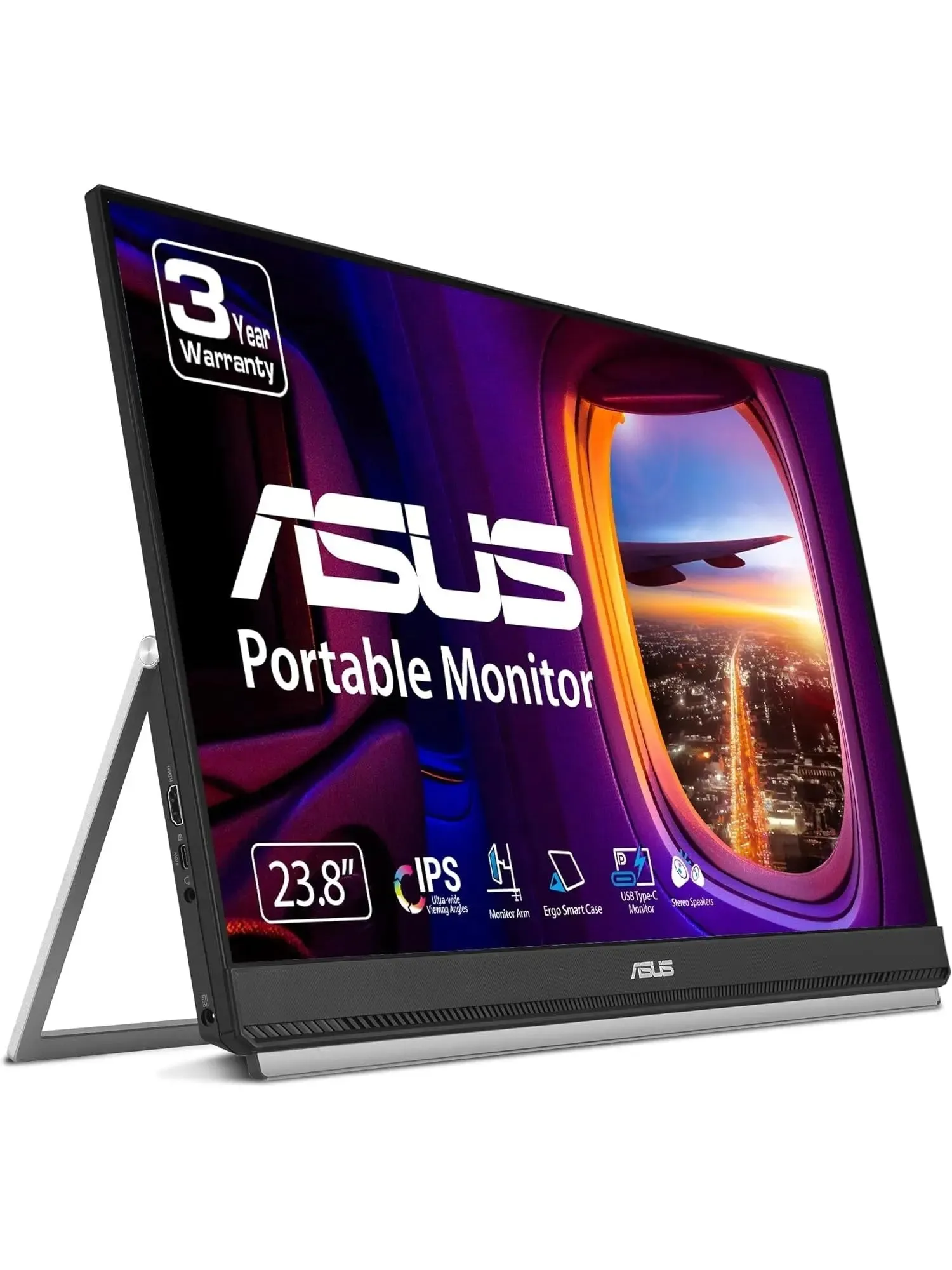 ASUS ZenScreen 15.6” 1080P Portable USB Monitor (MB166C) - Full HD, IPS, USB Type-C, USB-Powered, Eye Care, Tripod Mountable, Anti-Glare Surface, Protective Sleeve