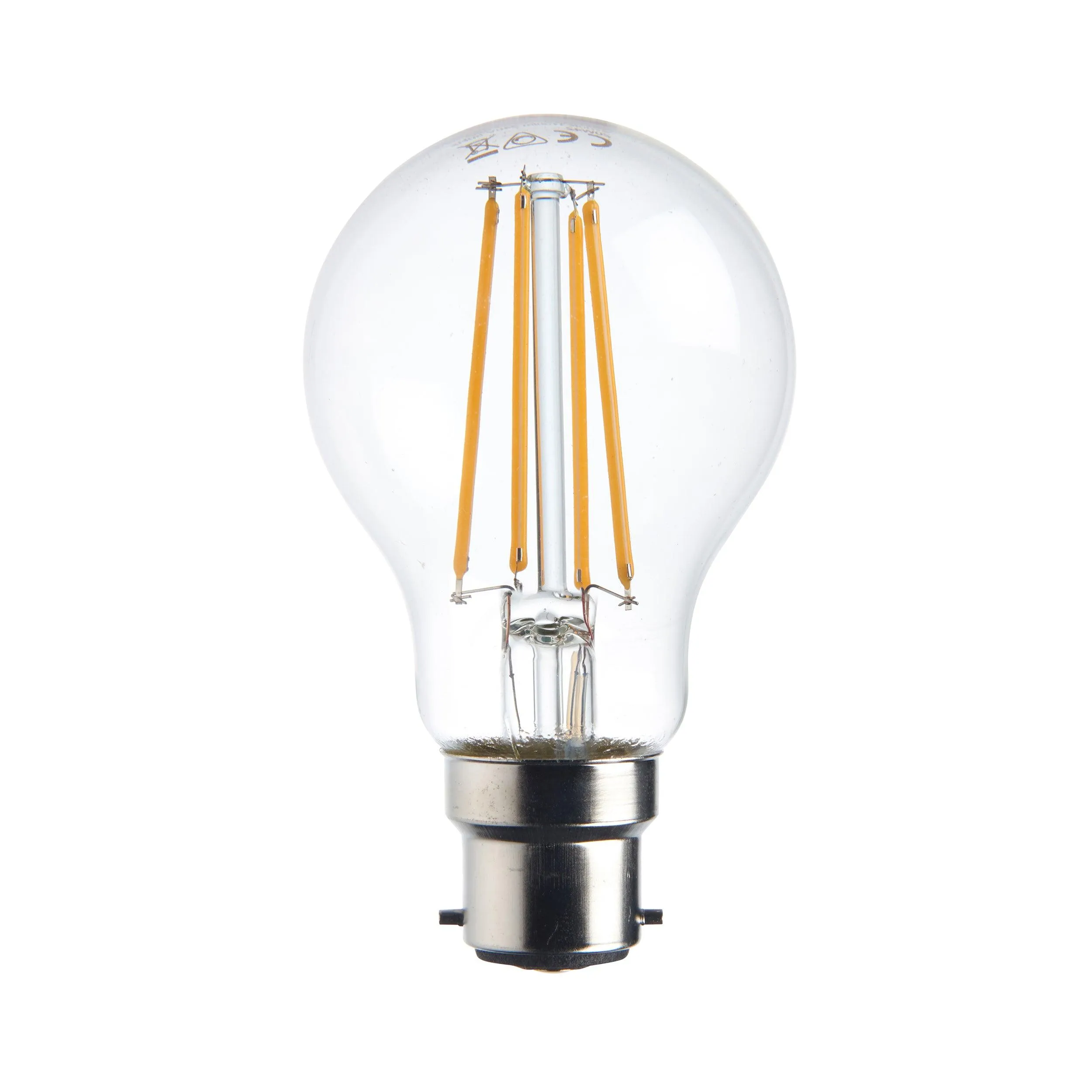 B22 Warm White LED filament Lamp Bulb GLS Dimmable 8W