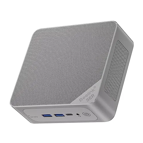 Beelink SER5 MAX Mini PC, AMD Ryzen 7 5800H(up to 4.4GHz) 8C/16T, Mini Computer 16GB DDR4 RAM 500GB NVMe SSD, Micro PC 4K@60Hz Triple Screen Display HDMI&DP&USB-C WiFi6/BT5.2/WOL/54W/HTPC/W-11 Pro