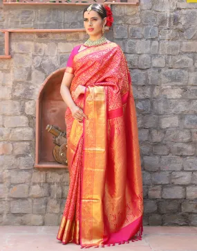 Brocade Zari Booti Handloom Kanjivaram Silk Saree