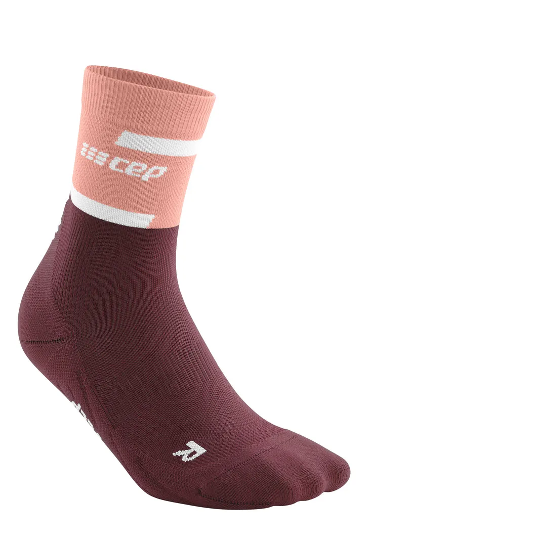 CEP Women's The Run Socks Mid-Cut V4 - Rose/Dark Red ( WP2C1R )