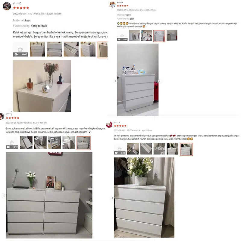 Chest Drawer Bedside Table Putih Storage Multi-layer Wood Wardrobe Locker Nordic Drawer Cabinet Bedroom Storage Bedside