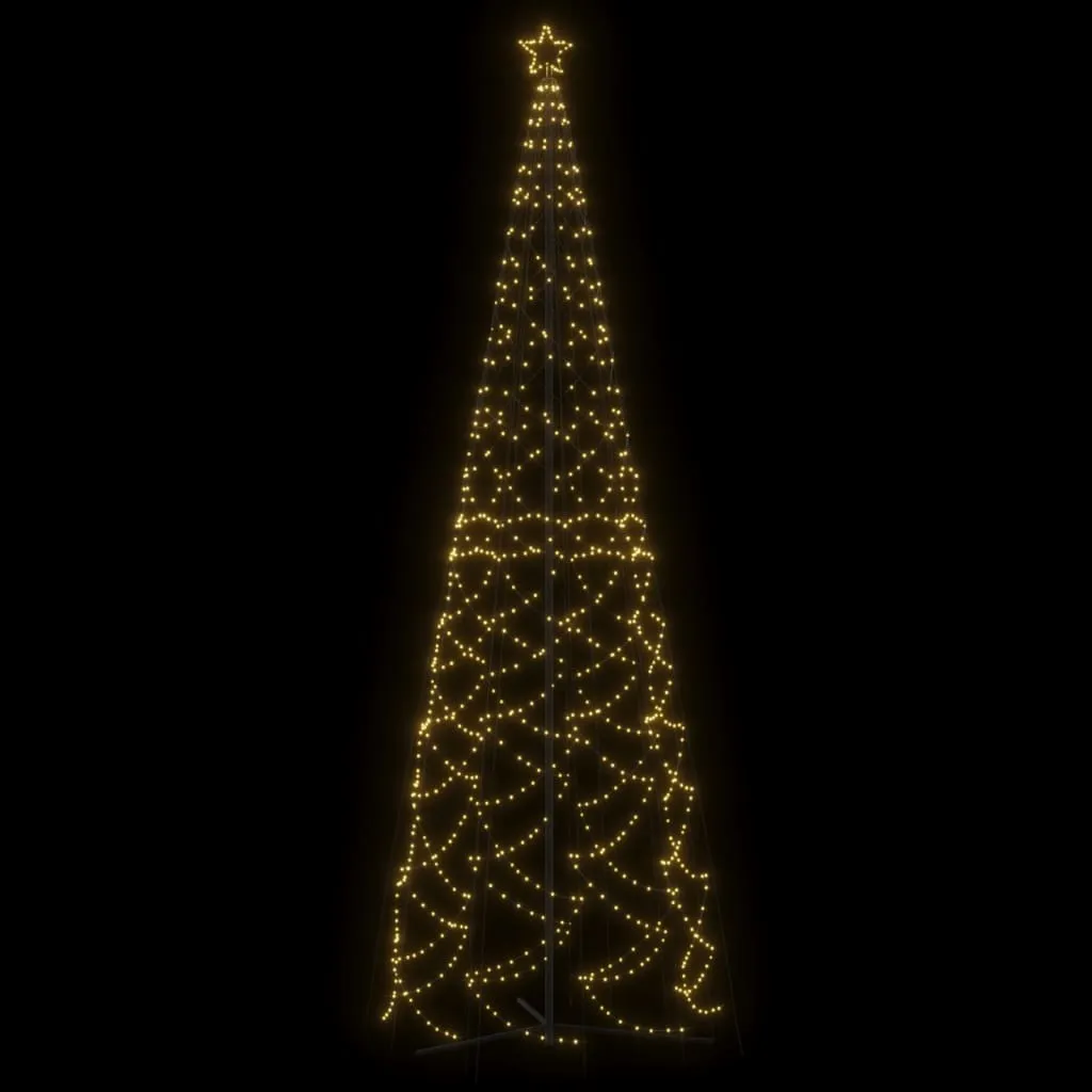 Christmas Cone Tree Warm White 1400 LEDs 5x16 ft