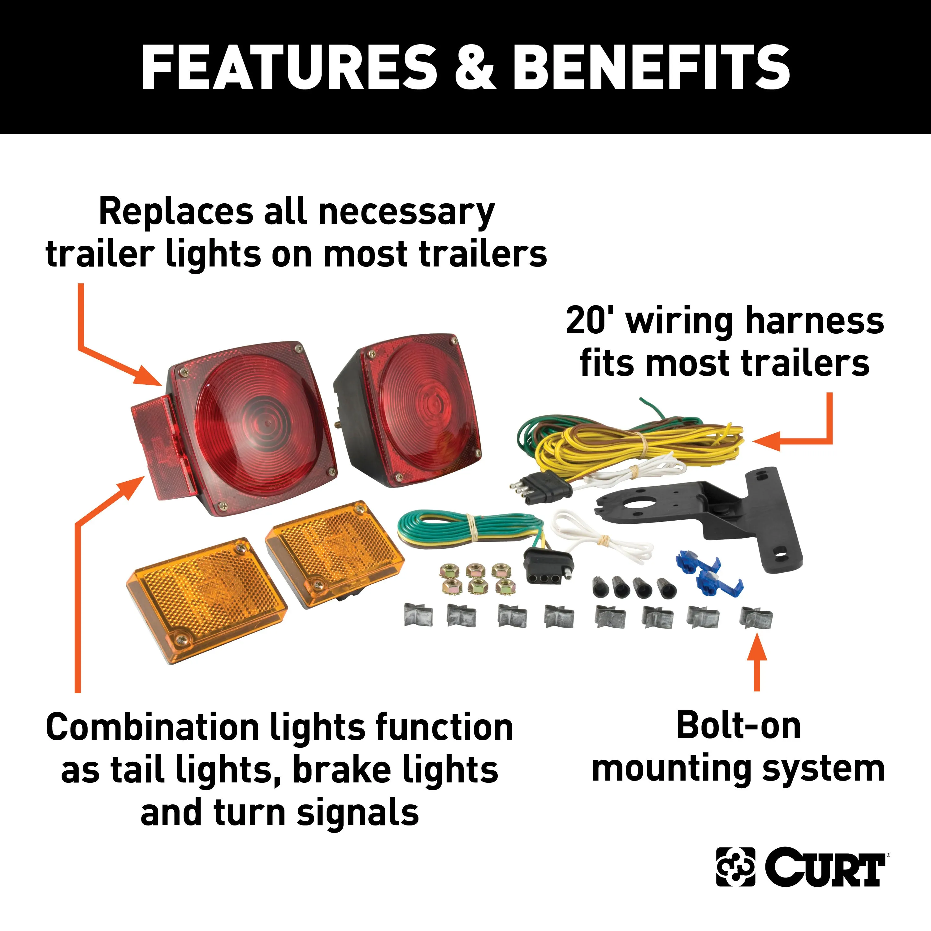 CURT 53540 Trailer Light Kit