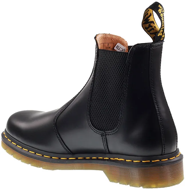 Dr Martens Shoes Mens 2976 Yellow Stitch Smooth Black