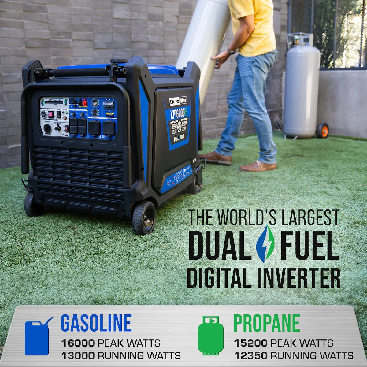 DuroMax XP16000iH Dual Fuel Portable Inverter Generator w/ CO Alert | 16,000 Watts