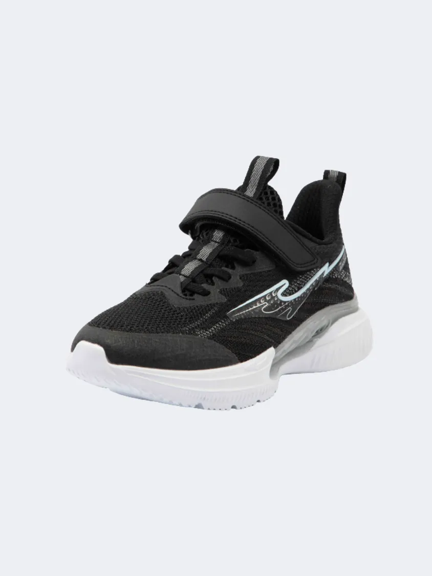 Erke Cushioning Gs-Boys Running Shoes Black/Silver