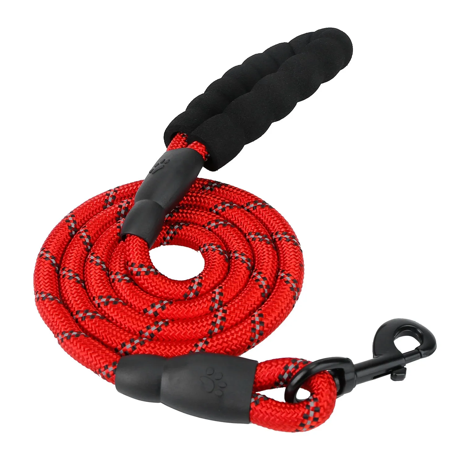 Fresh Fab Finds 5FT Dog Leash Dog Training Walking Lead w/ Foam Handle Highly Reflective Treads Strong Nylon Dog Rope For Small Medium Dogs