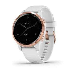 Garmin Vívoactive 4S, Smaller-Sized GPS Smartwatch, Features Music, Body Energy Monitoring, Animated Workouts, Pulse Ox Sensors and MORE, White/Rose Gold