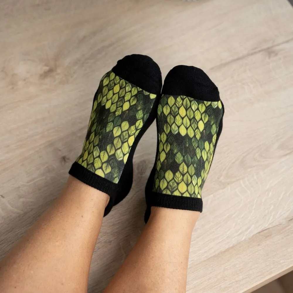 Leaf Mosaic Ankle Diabetic Socks