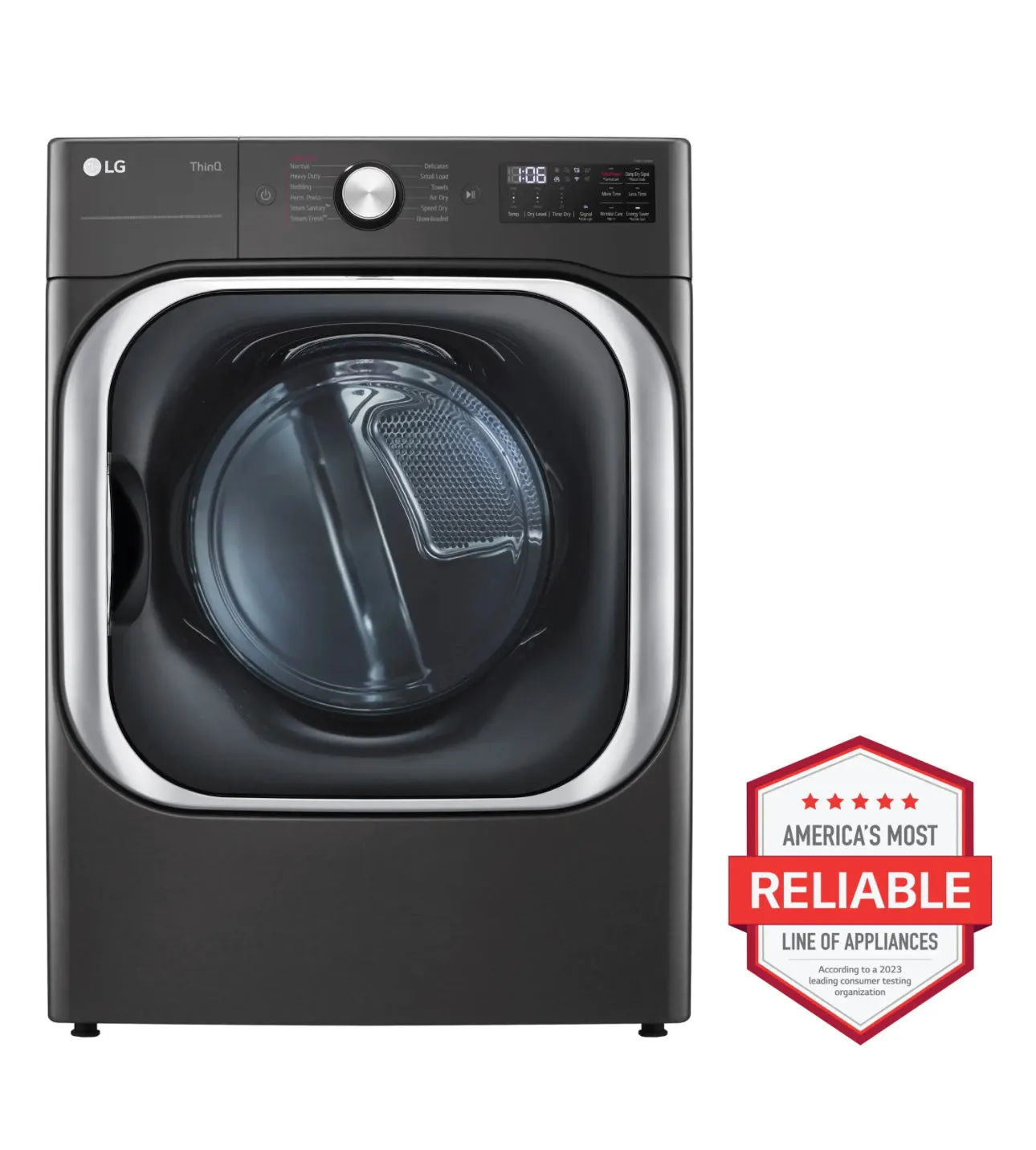 LG - 9.0 Cu. Ft. Stackable Smart Electric Dryer with Steam and Built-In Intelligence - Black Steel
Model:DLEX8900B