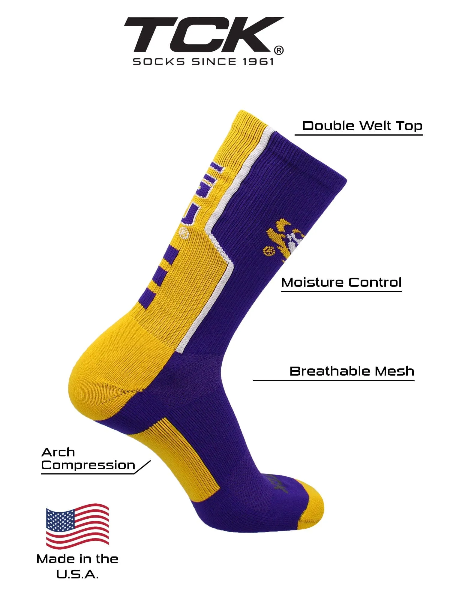 LSU Tigers Perimeter Crew Socks