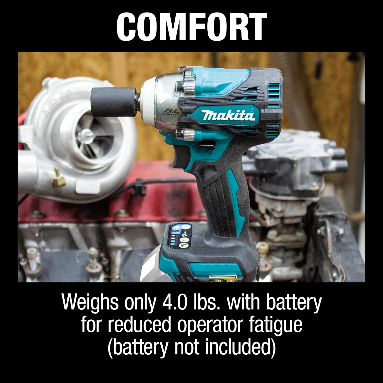 Makita XWT15XVZ 18V LXT® Lithium-Ion Brushless Cordless 4-Speed 1/2" Sq. Drive Utility Impact Wrench w/ Detent Anvil (Tool Only)