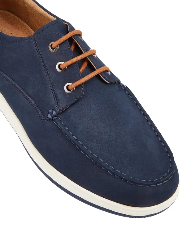 Mens Hush Puppies Dusty Navy Leather Casual Everyday Shoes