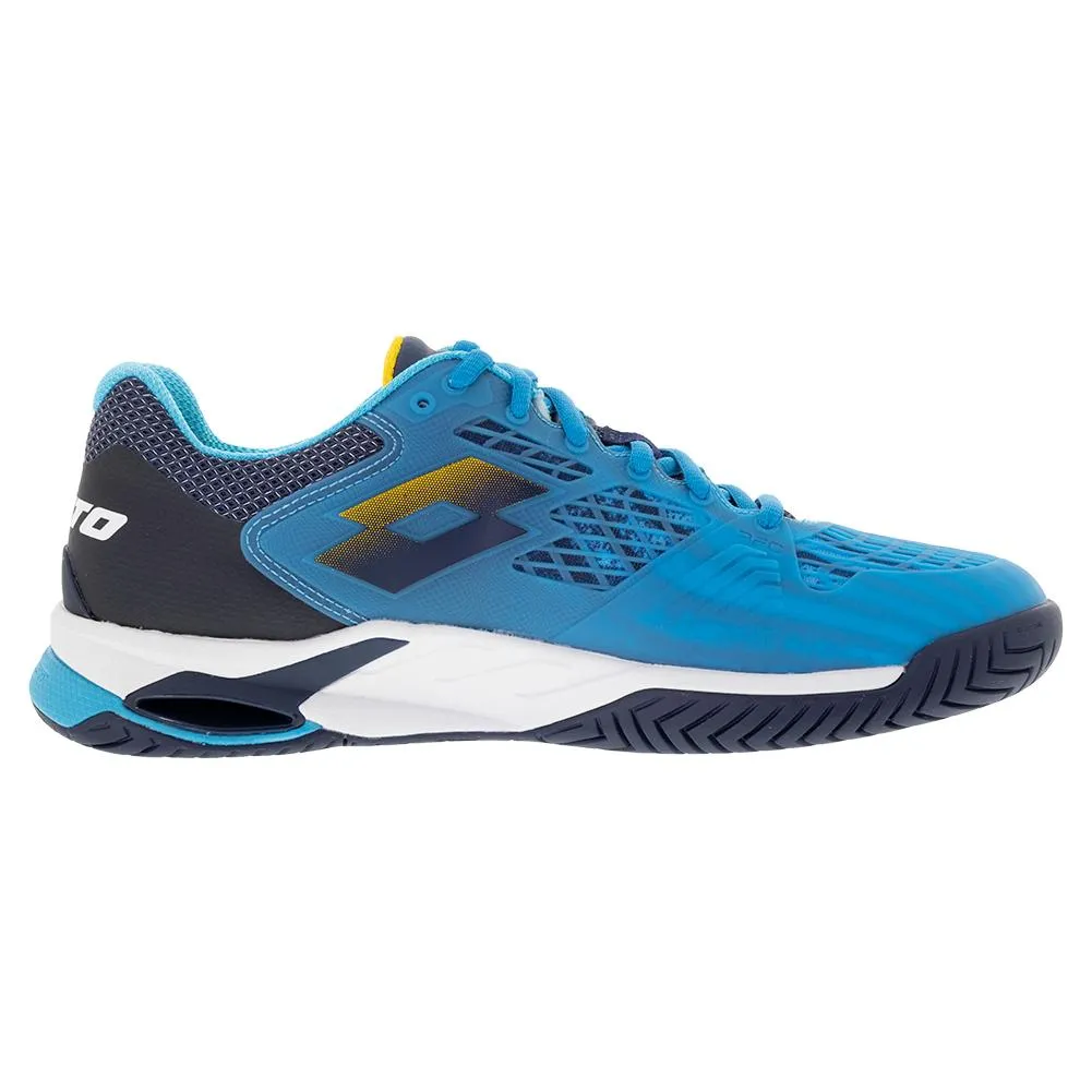 Men`s Mirage 100 Speed Tennis Shoes Blue Ocean and Saffron