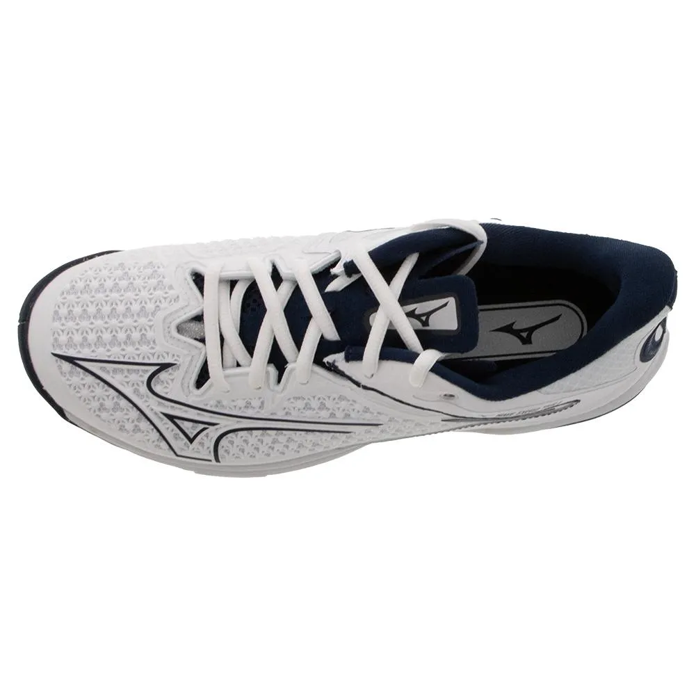 Men's Wave Exceed Tour 6 AC Tennis Shoes White and Dress Blue