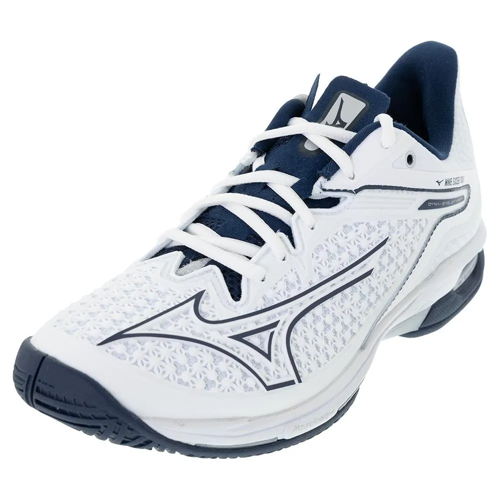 Men's Wave Exceed Tour 6 AC Tennis Shoes White and Dress Blue