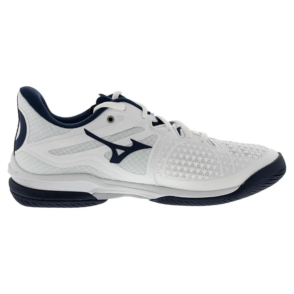 Men's Wave Exceed Tour 6 AC Tennis Shoes White and Dress Blue