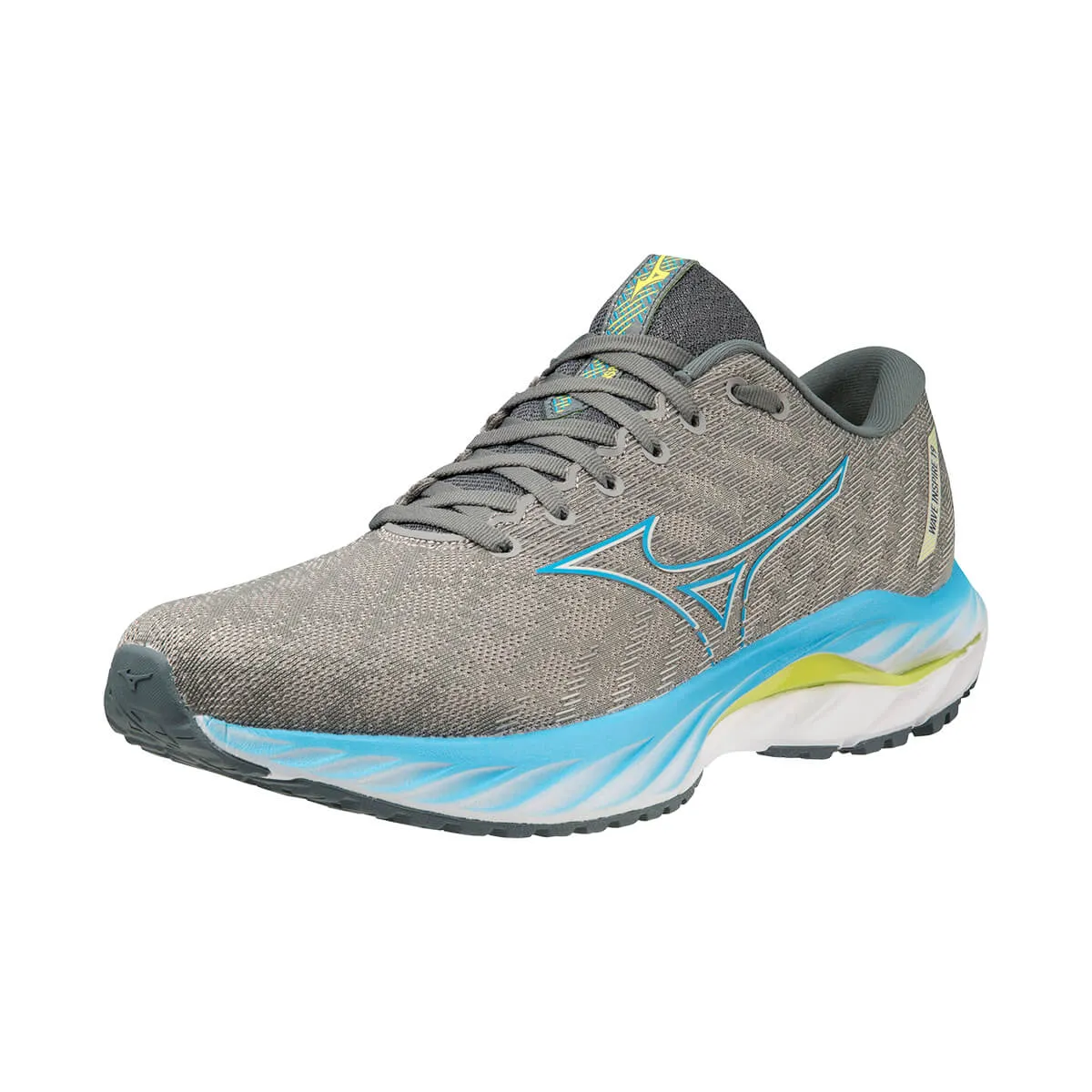 Mizuno Wave Inspire 19 Mens | Ggray/jblue/bolt2neon