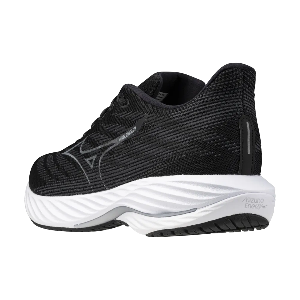 Mizuno Wave Rider 28 Mens | Black/silver/ebony