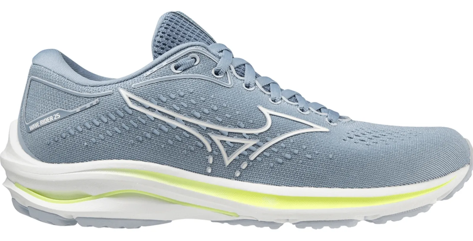 Mizuno Womens Wave Rider 25 Running Shoes - Grey/White