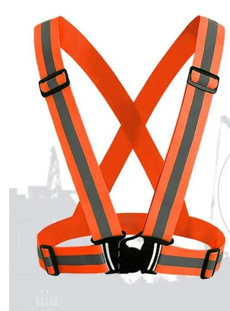 Reflective Belt and Straps 4 Adjustable Buckles Neon Orange or Green