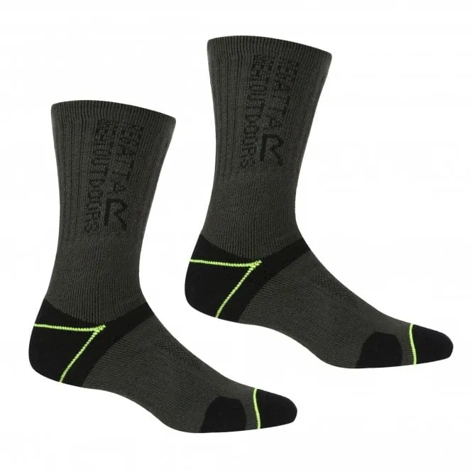 Regatta Mens Blister Protect II Anti Bacterial Walking Socks RMH043 (2 PACK)