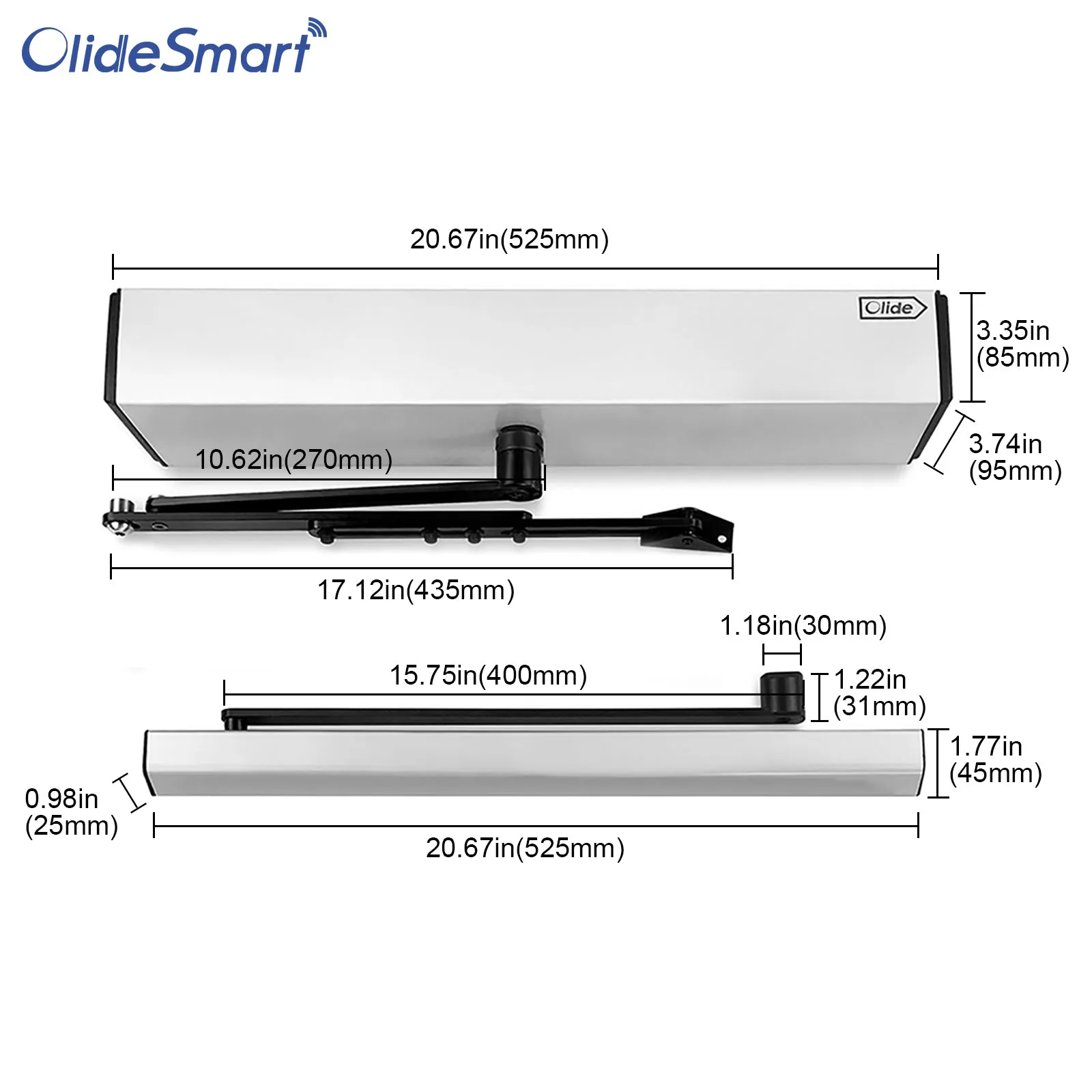 Residential Automatic Handicap Door Opener, Commercial Electric Swing Door Operator with M515 Wired Slim Handicap Push Switch