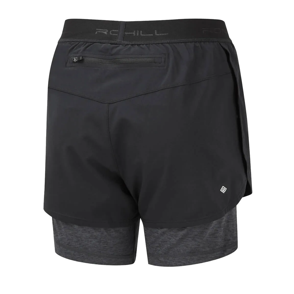 Ronhill Tech Twin Short Womens | Black/charcoal Marl