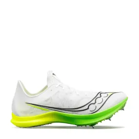 Saucony Men's Endorphin Cheetah Running Spikes in White/Slime