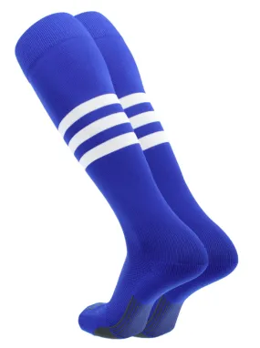 TCK Dugout Performance Striped Over the Calf Sock - Royal