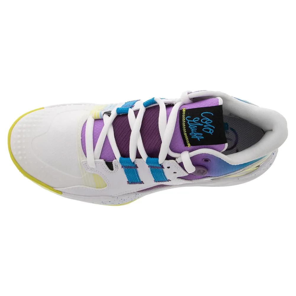 Unisex Coco CG1 D Width Tennis Shoes White and Purple Fade