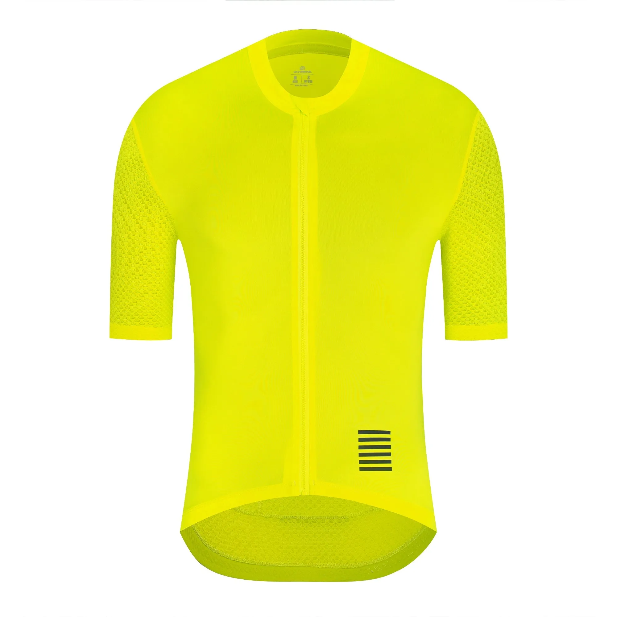 YKYW Men's Cycling Jersey Breathable Back Pocket Summer Reflective fog