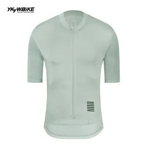 YKYW Men's Cycling Jersey Breathable Back Pocket Summer Reflective fog